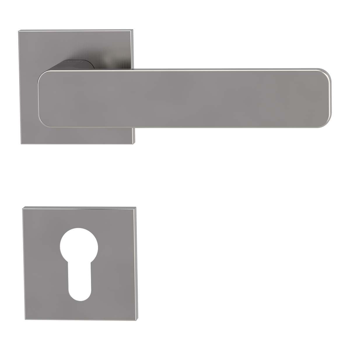 Griffwerk VAYA 265 MINIMAL MODERN Fast2Fix Rosetten eckig Samtgrau Profilzylinder